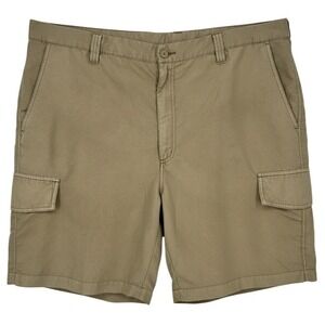 Roundtree Yorke Mens Beige Cargo Shorts Size 46 x 9 Outdoor Casual NEW